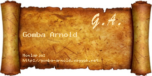 Gomba Arnold névjegykártya